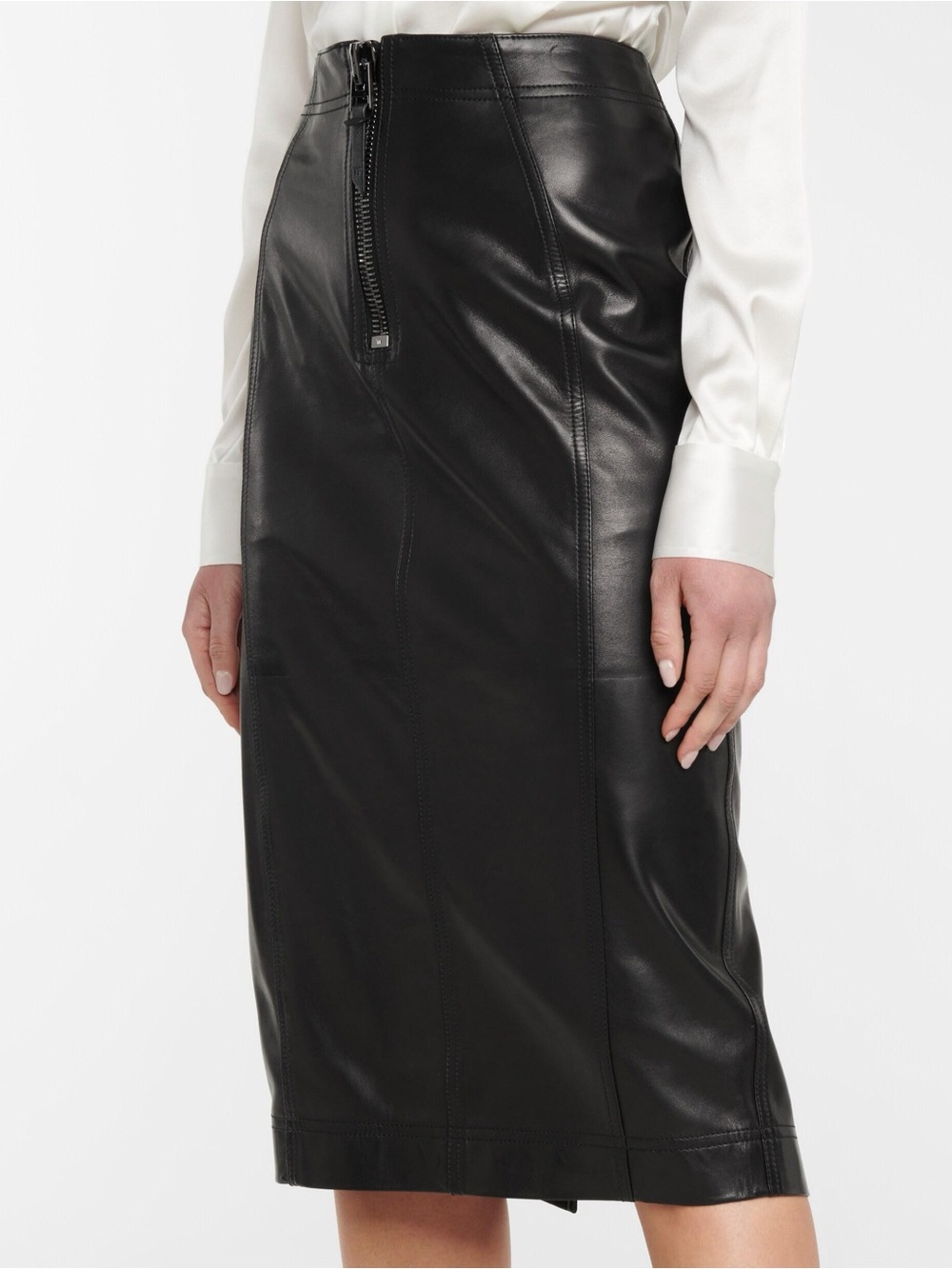 NWT TOM FORD Black Lamb Leather Pencil Skirt | IT 40 / US 6 | Made in Italy
